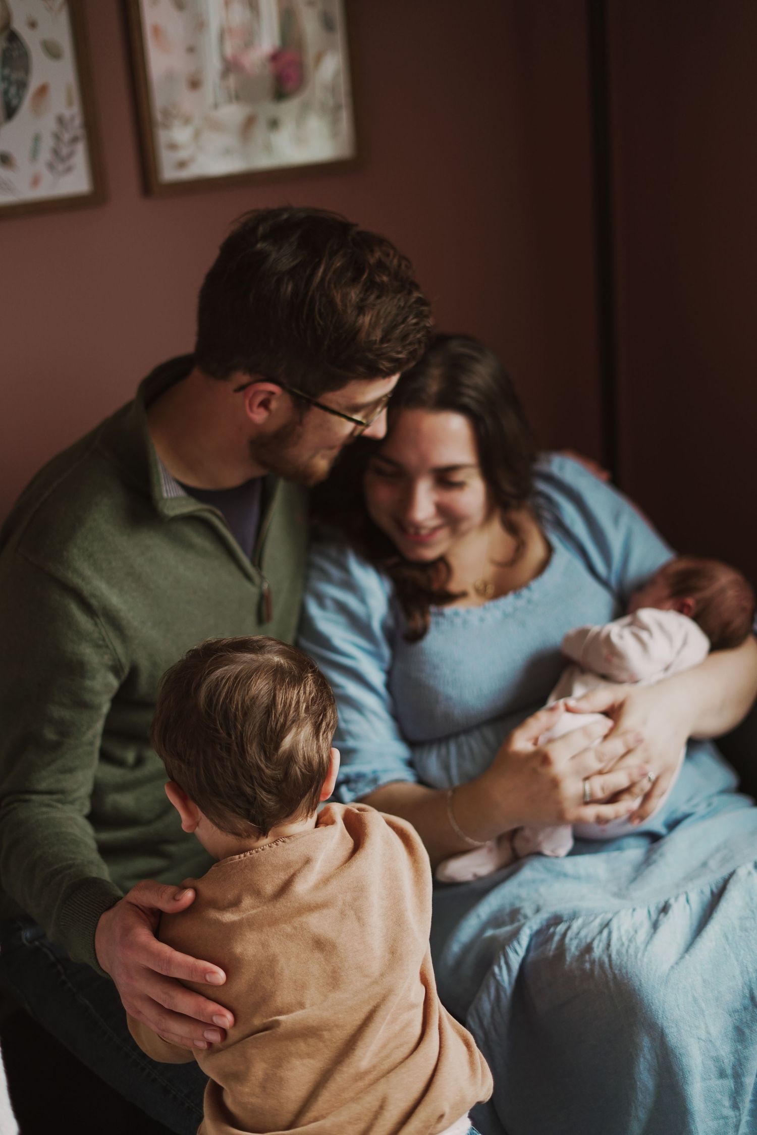 Newborn and family and motherhood photography, natural light, in home, Suffolk.