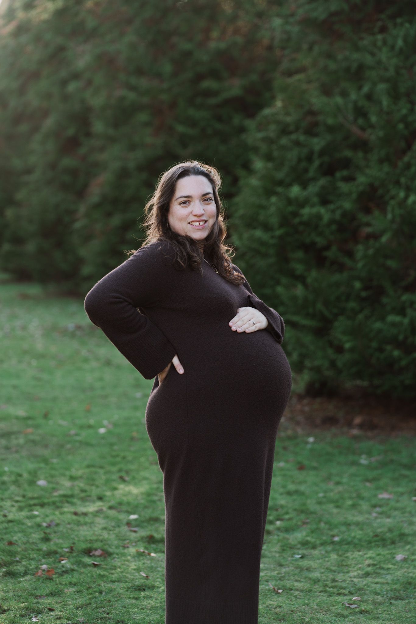 Natural light, outdoor maternity photos in Suffolk. Pregnant mother.