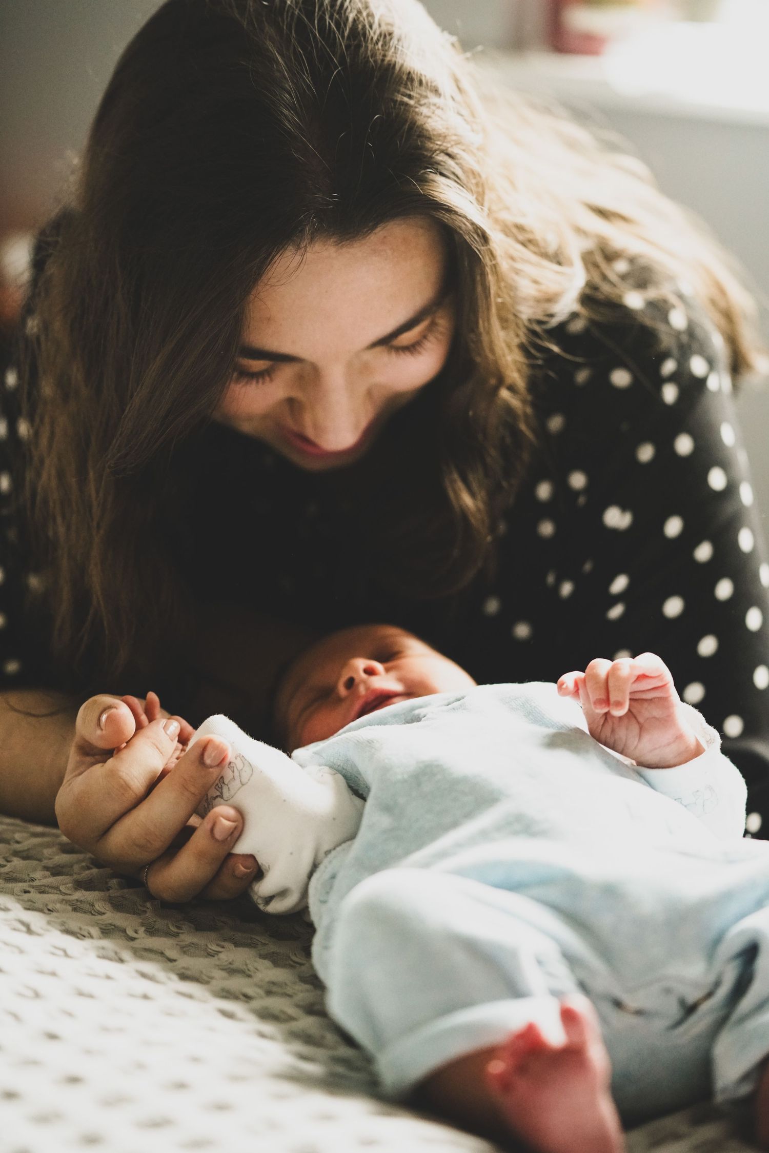 Mother and baby photography, natural light, in home, Suffolk.