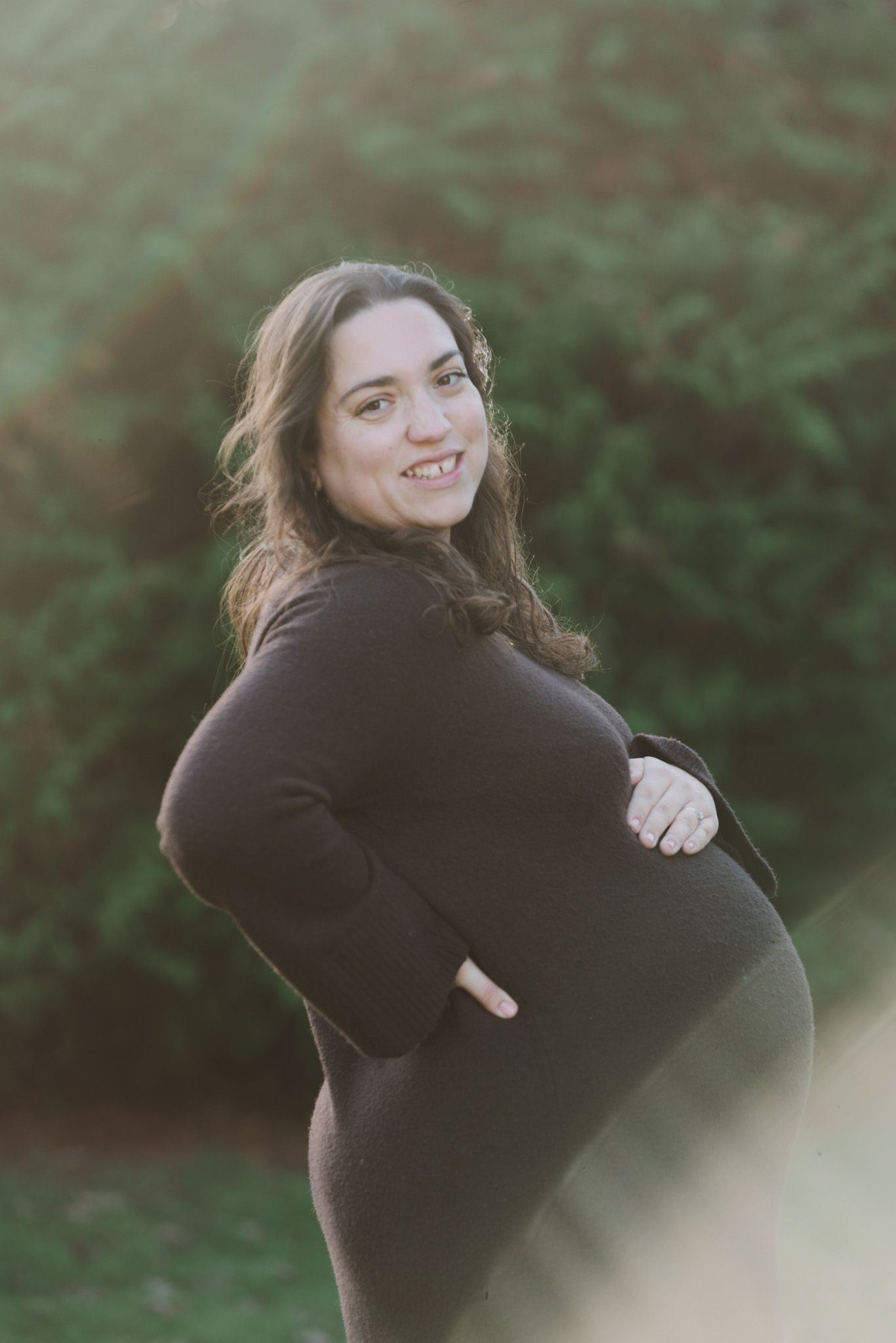 Natural light, outdoor maternity photos in Suffolk. Pregnant mother.