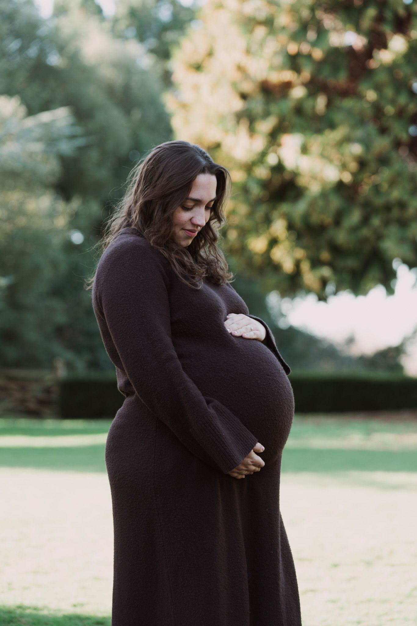 Natural light, outdoor maternity photos in Suffolk. Pregnant mother.