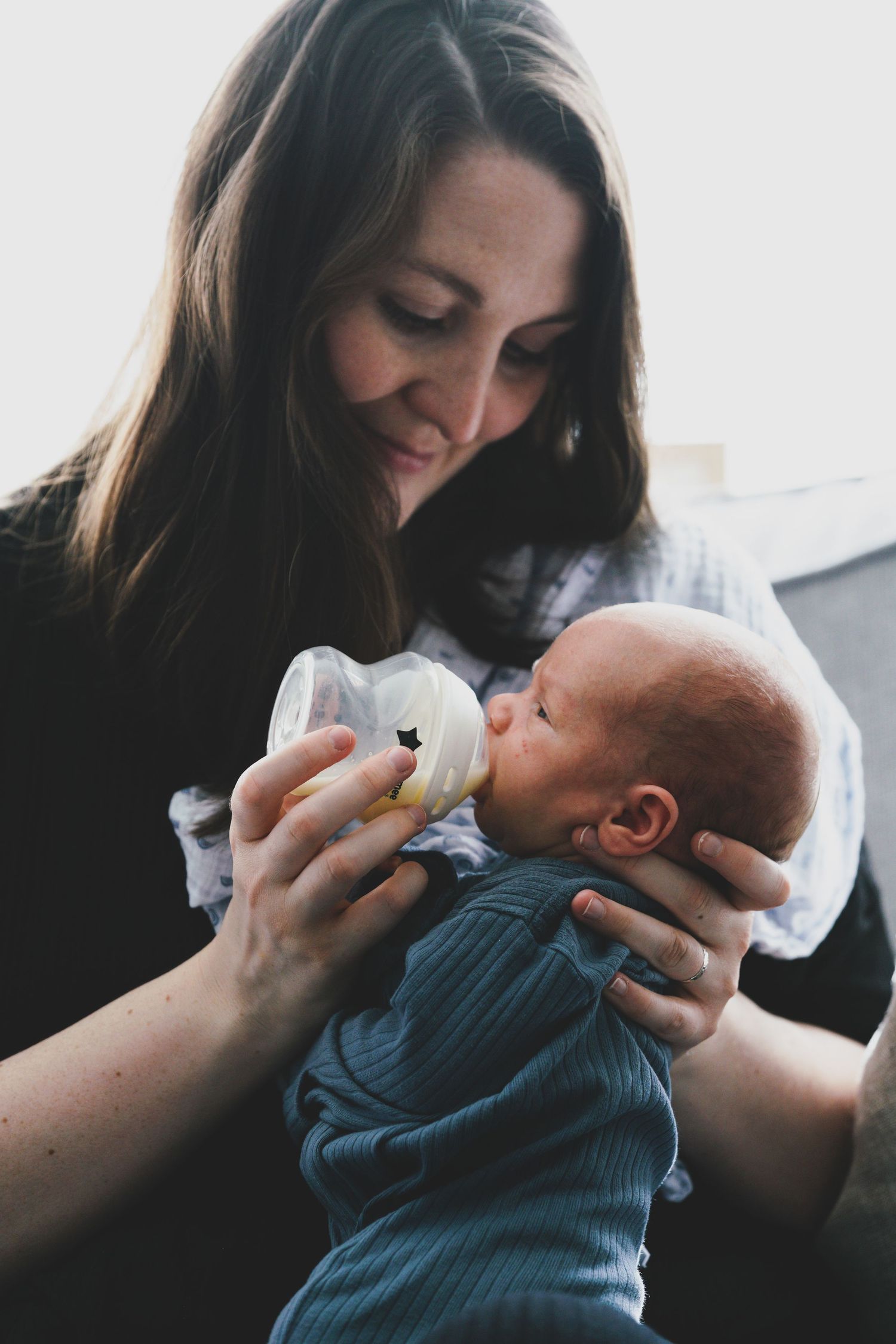 Newborn baby, at home, natural light photograph.