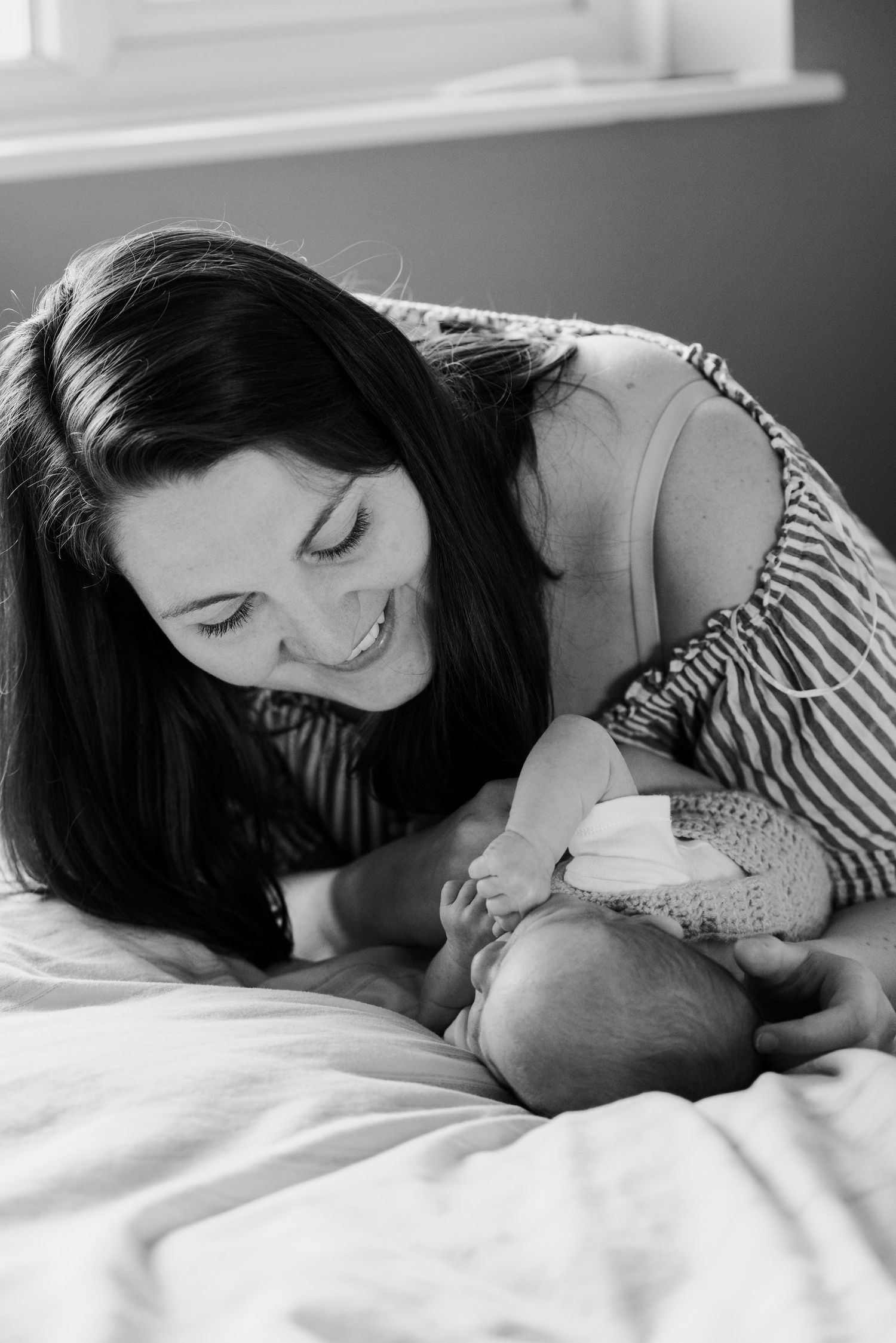 Newborn baby, at home, natural light photograph.