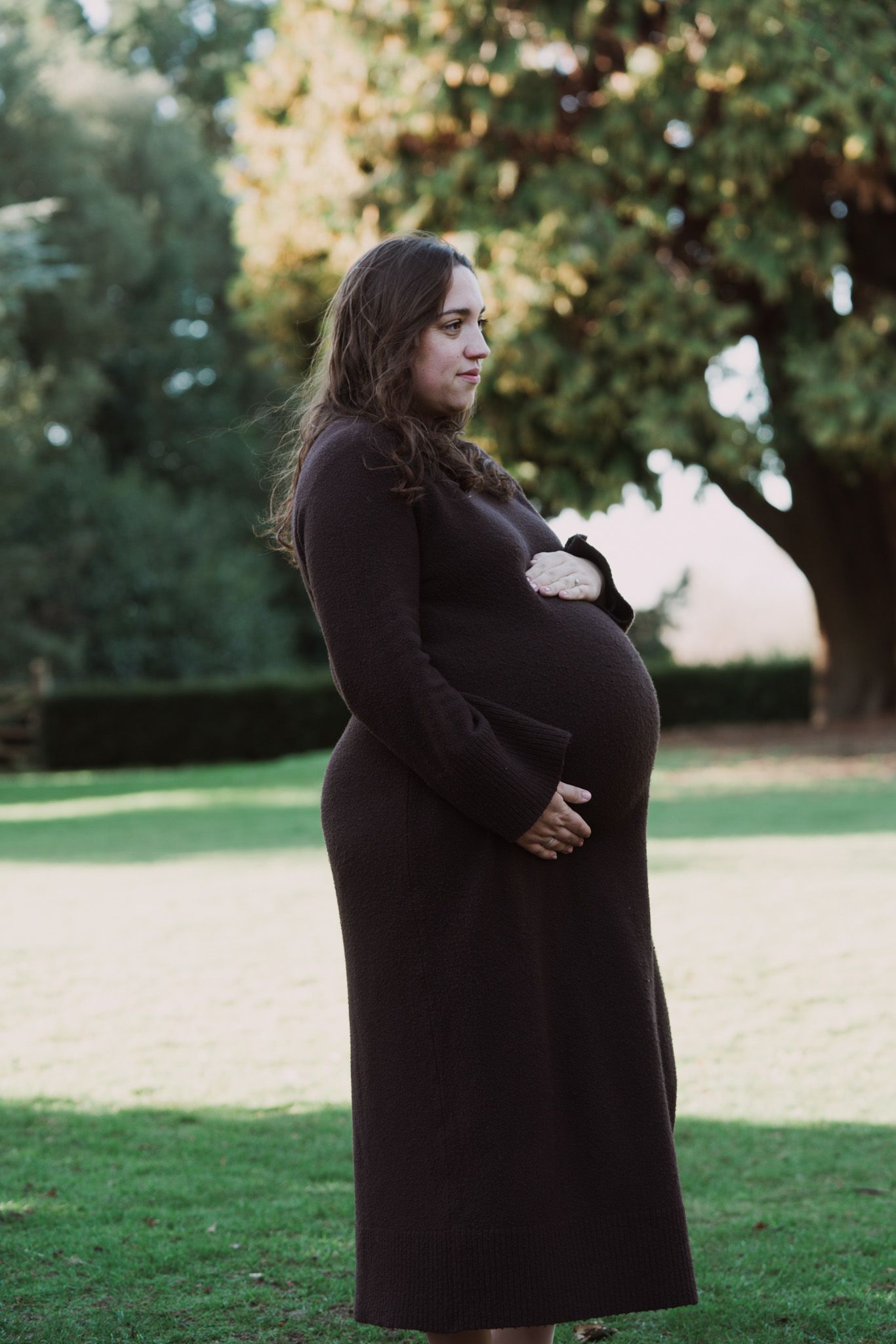 Natural light, outdoor maternity photos in Suffolk. Pregnant mother.
