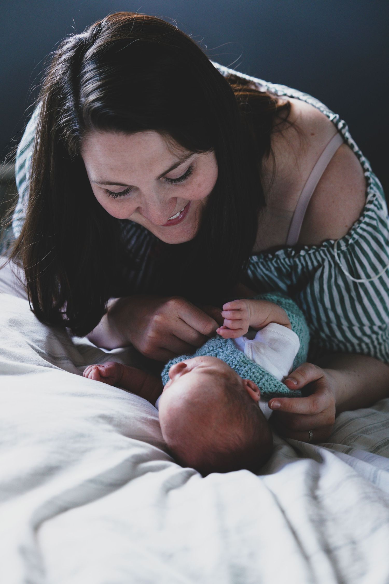 Newborn baby, at home, natural light photograph.