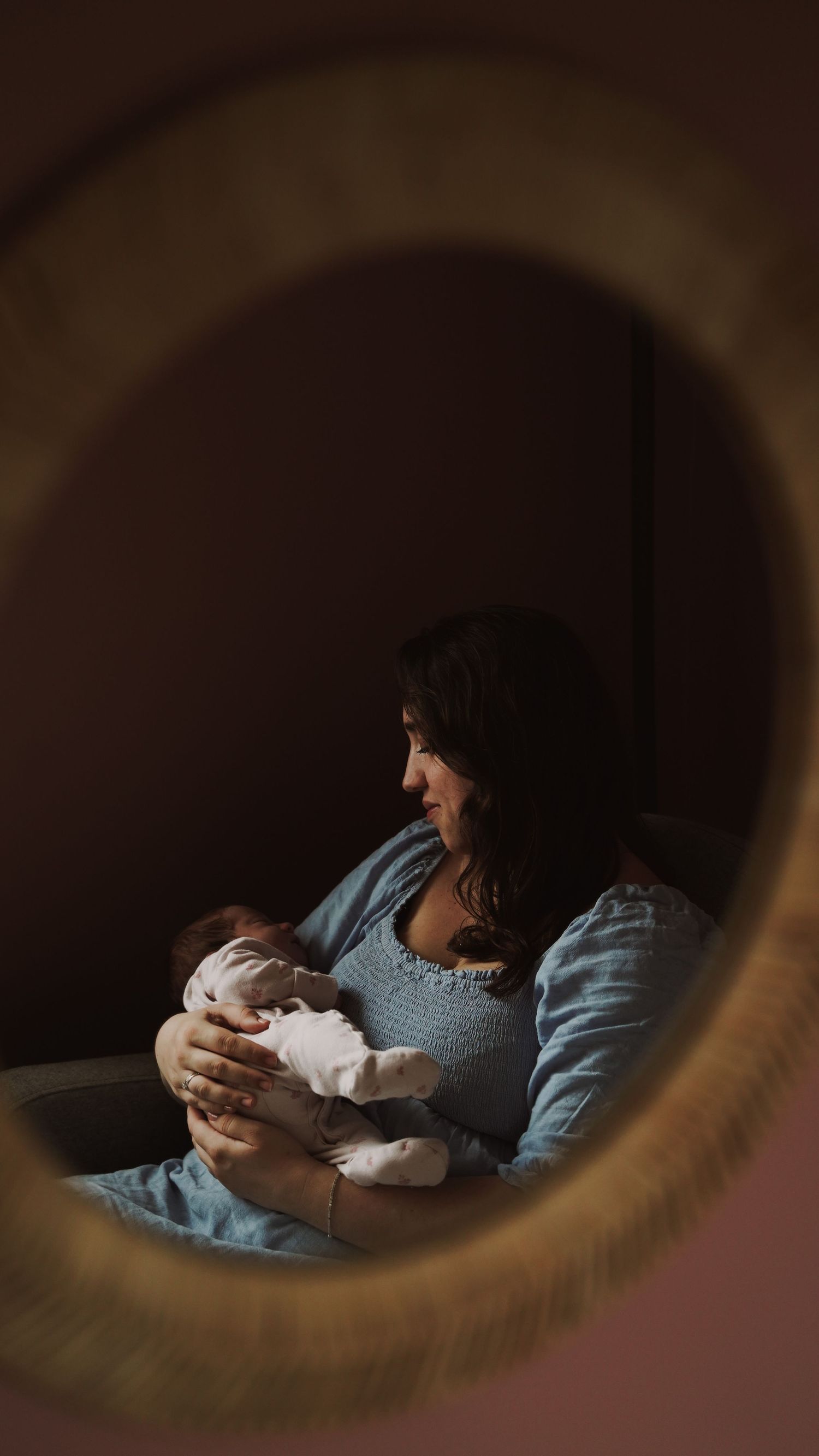 Newborn baby, at home, natural light photograph. Suffolk.