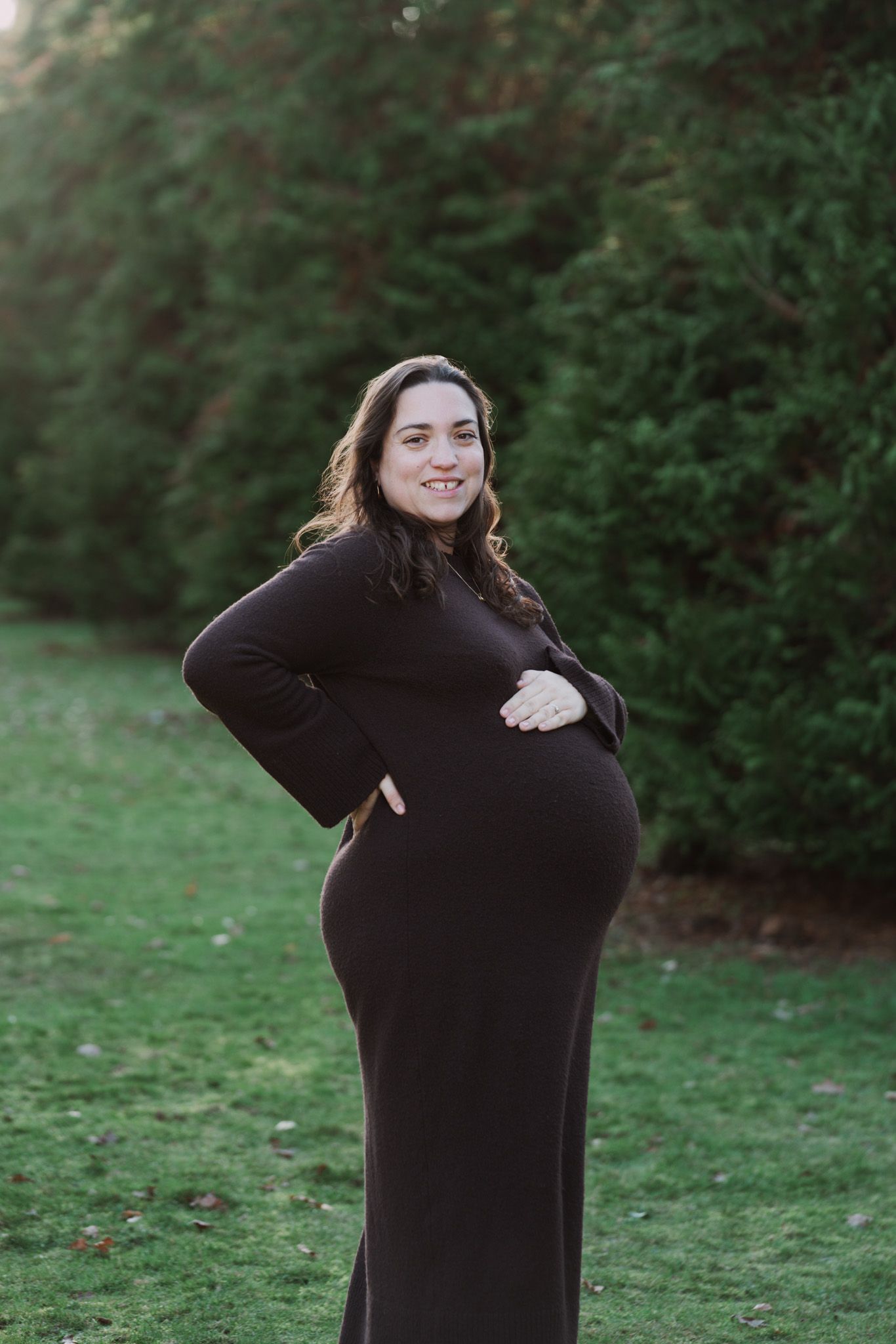 Natural light, outdoor maternity photos in Suffolk. Pregnant mother.