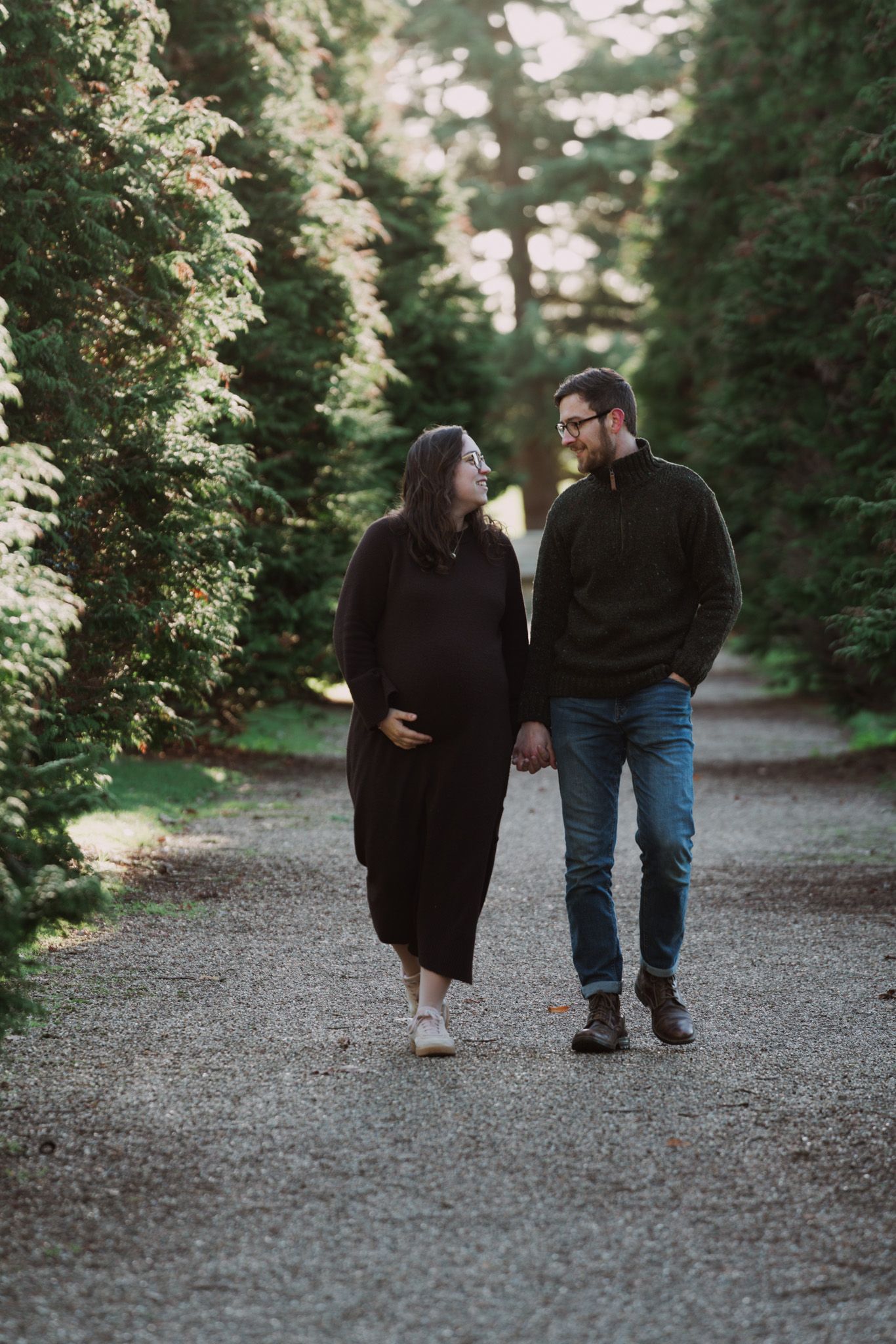 Natural light, outdoor family and maternity photos in Suffolk. Pregnant mother and partner.