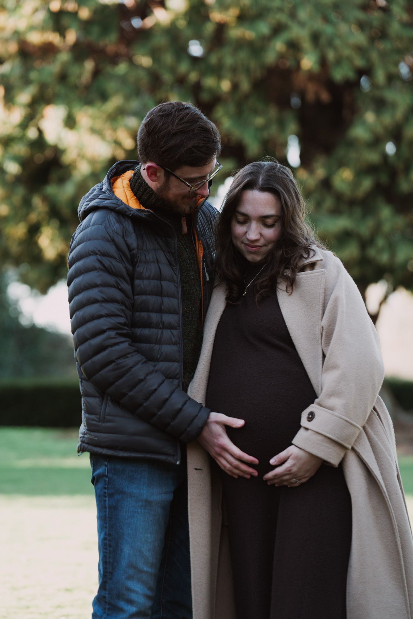 Natural light, outdoor family and maternity photos in Suffolk. Pregnant mother and partner.