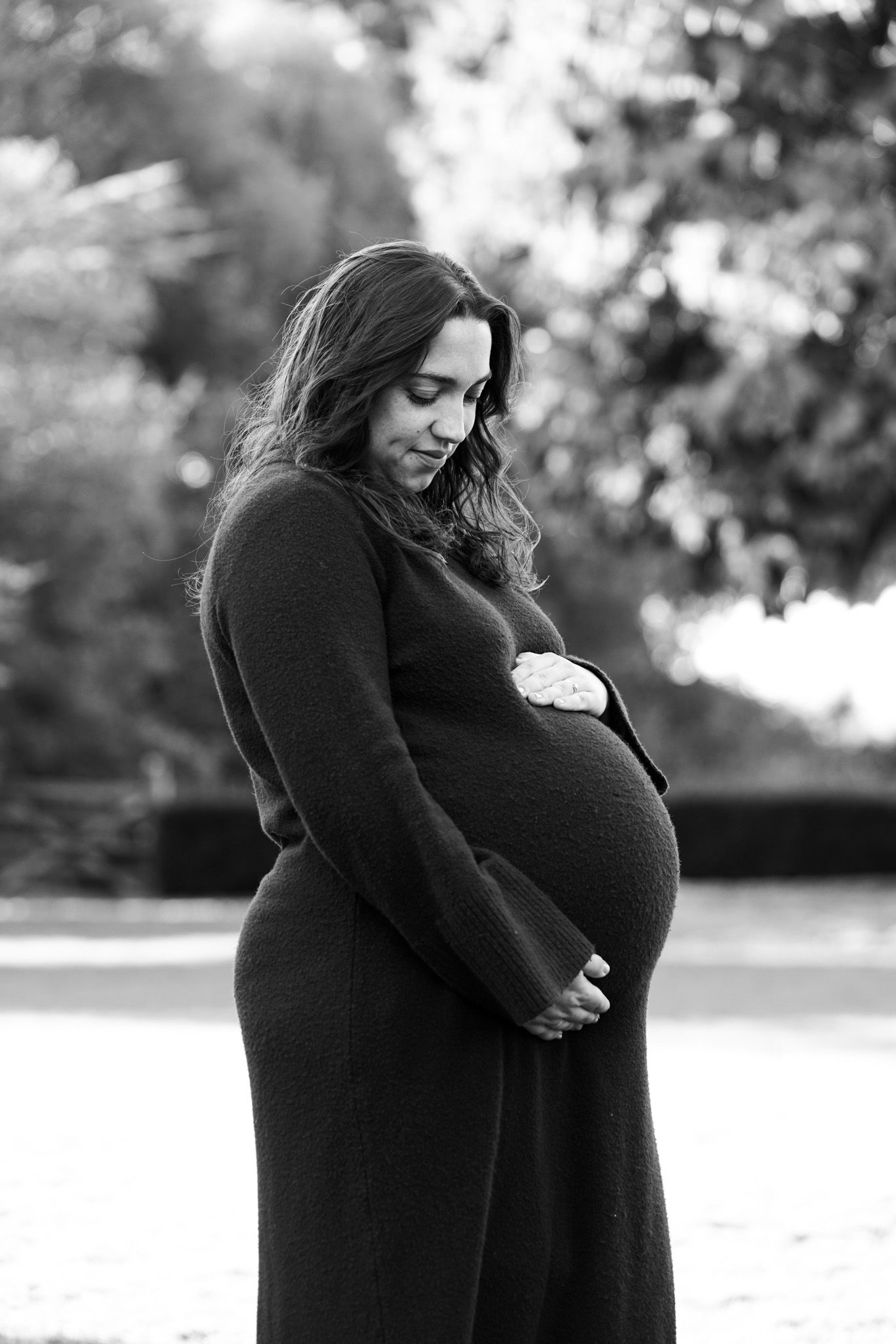 Natural light, outdoor maternity photos in Suffolk. Pregnant mother.
