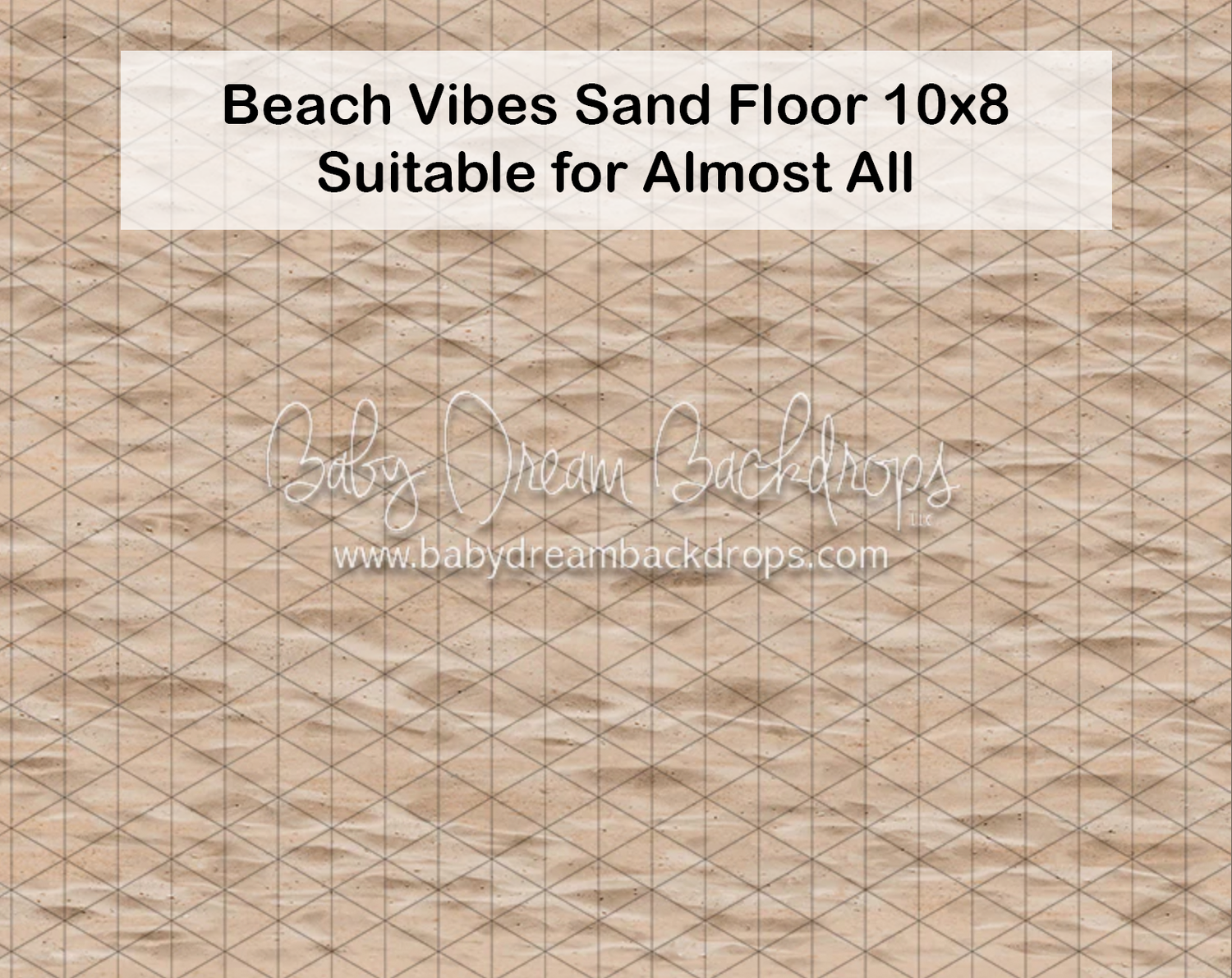 Beach vibes sand floor photography backdrop, 10x8 ft, suitable for almost all photography sessions.
