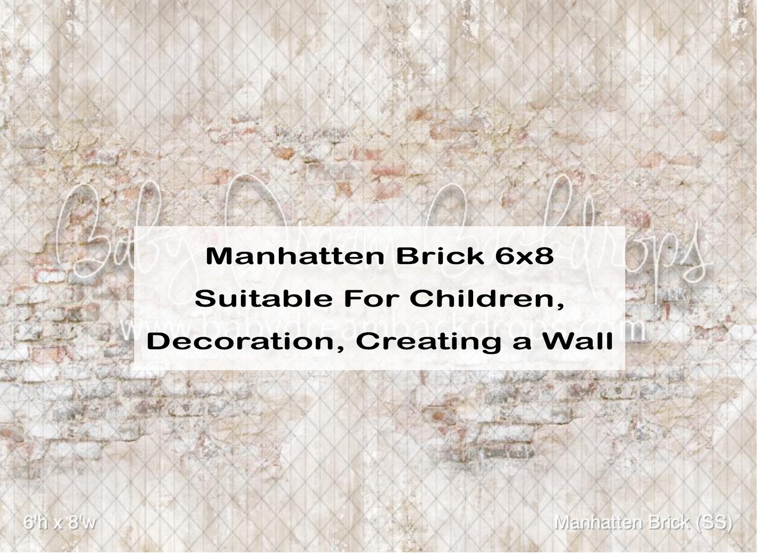 Manhattan Brick 6x8 photography backdrop, suitable for children, decoration, and creating a realistic wall background.