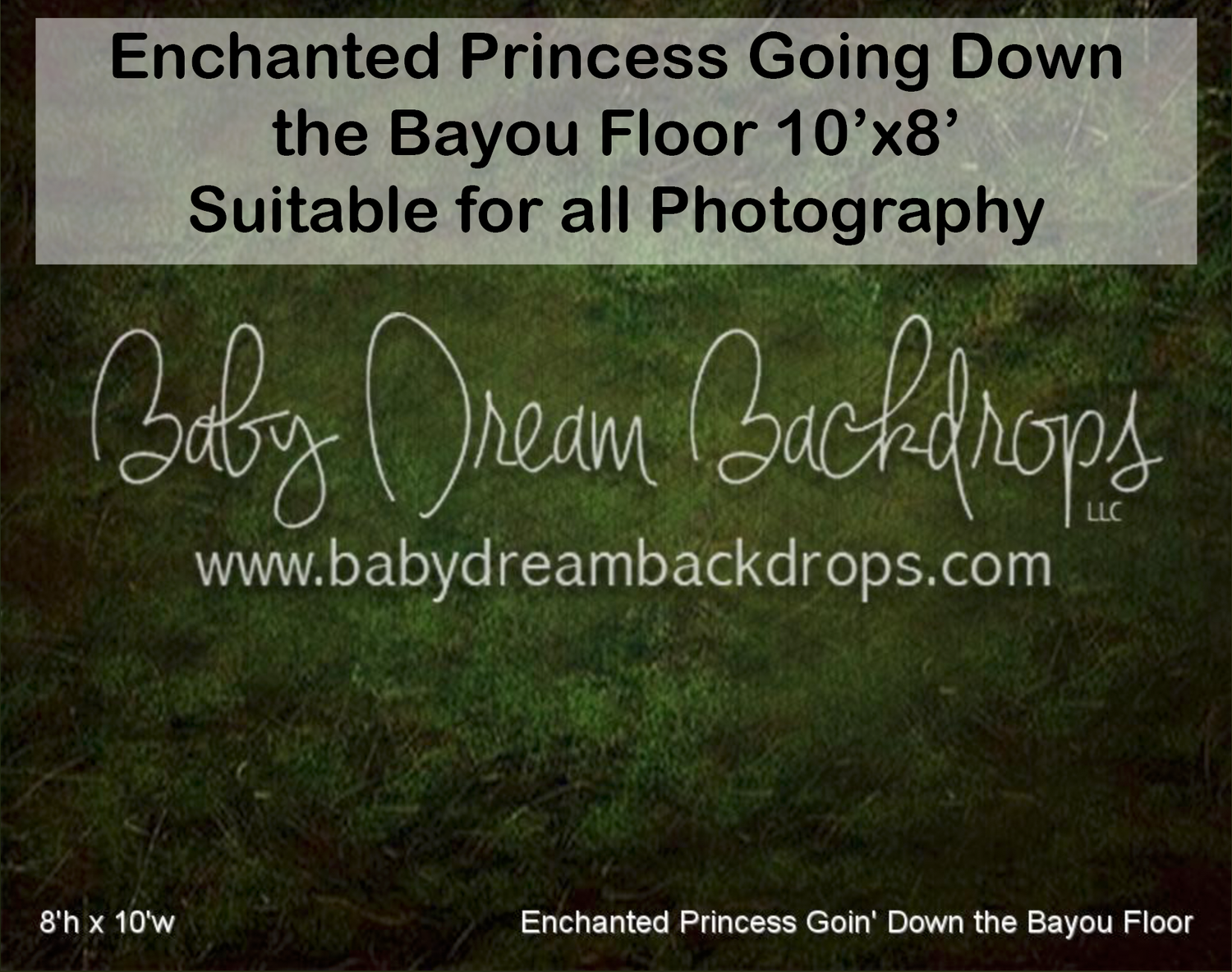 Enchanted Princess Going Down the Bayou Floor 10x8 photography backdrop by Baby Dream Backdrops.