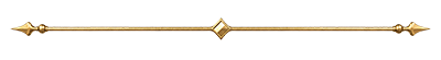 Gold decorative horizontal divider bar with ornate arrow tips and diamond center accent for elegant page separation.