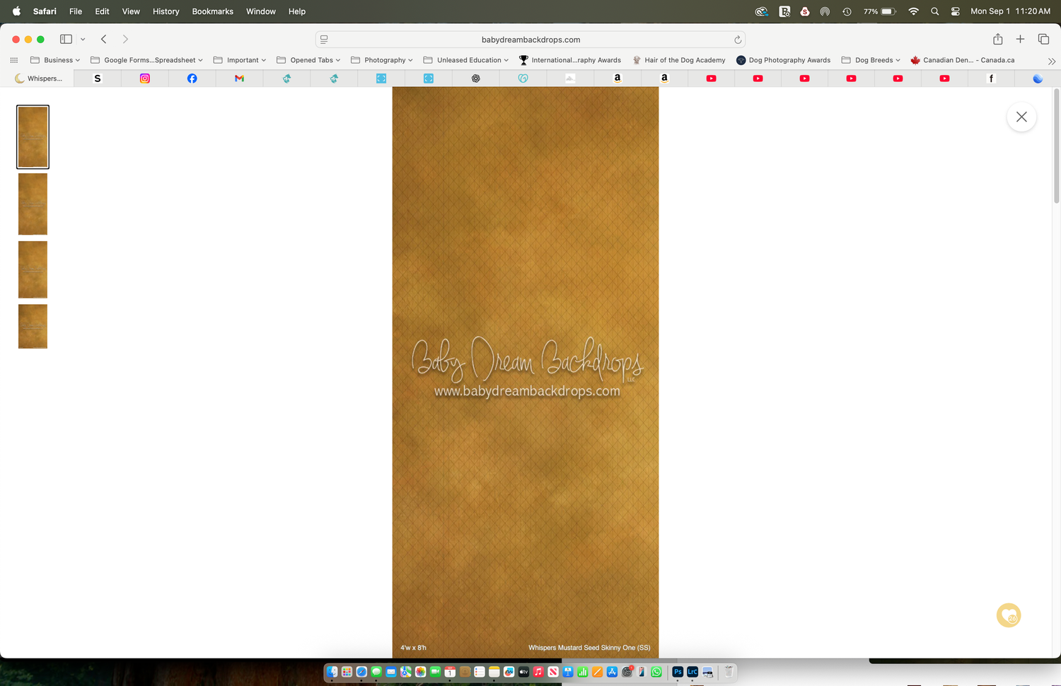 Golden brown textured photography backdrop panel displayed in editing software on a computer screen.