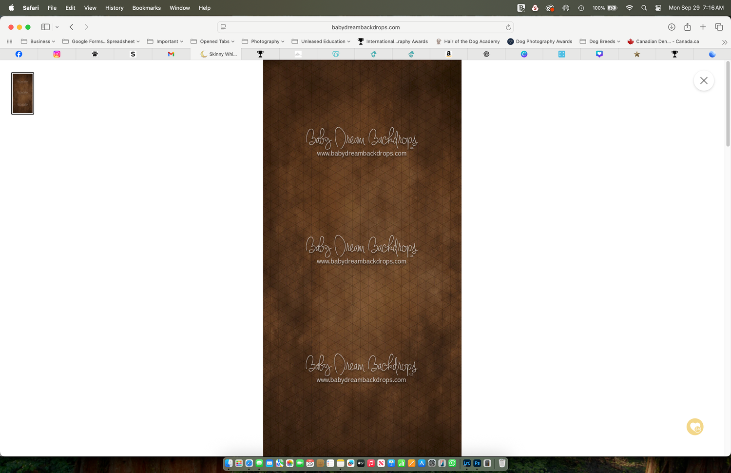 Rich dark brown leather-textured photography backdrop with repeated watermark branding overlay.