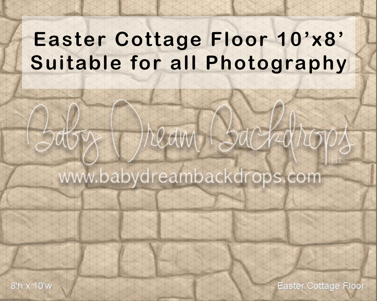 Easter Cottage Floor 10x8 stone texture photography backdrop suitable for all photography sessions.