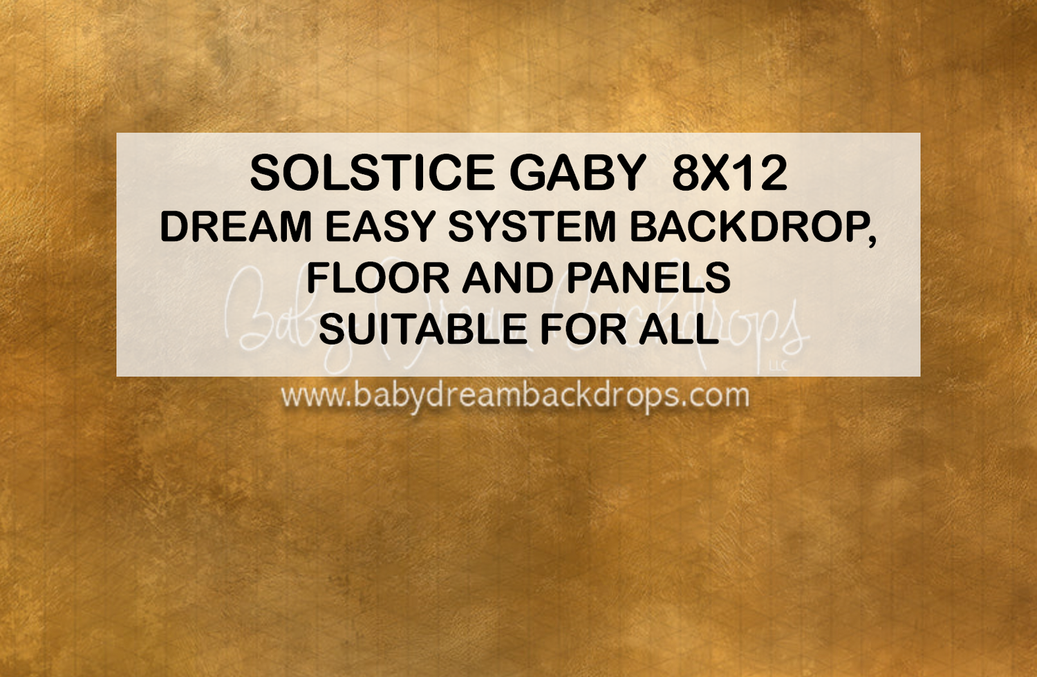 Solstice Gaby 8x12 golden textured photography backdrop suitable for floor, panels, and Dream Easy System.