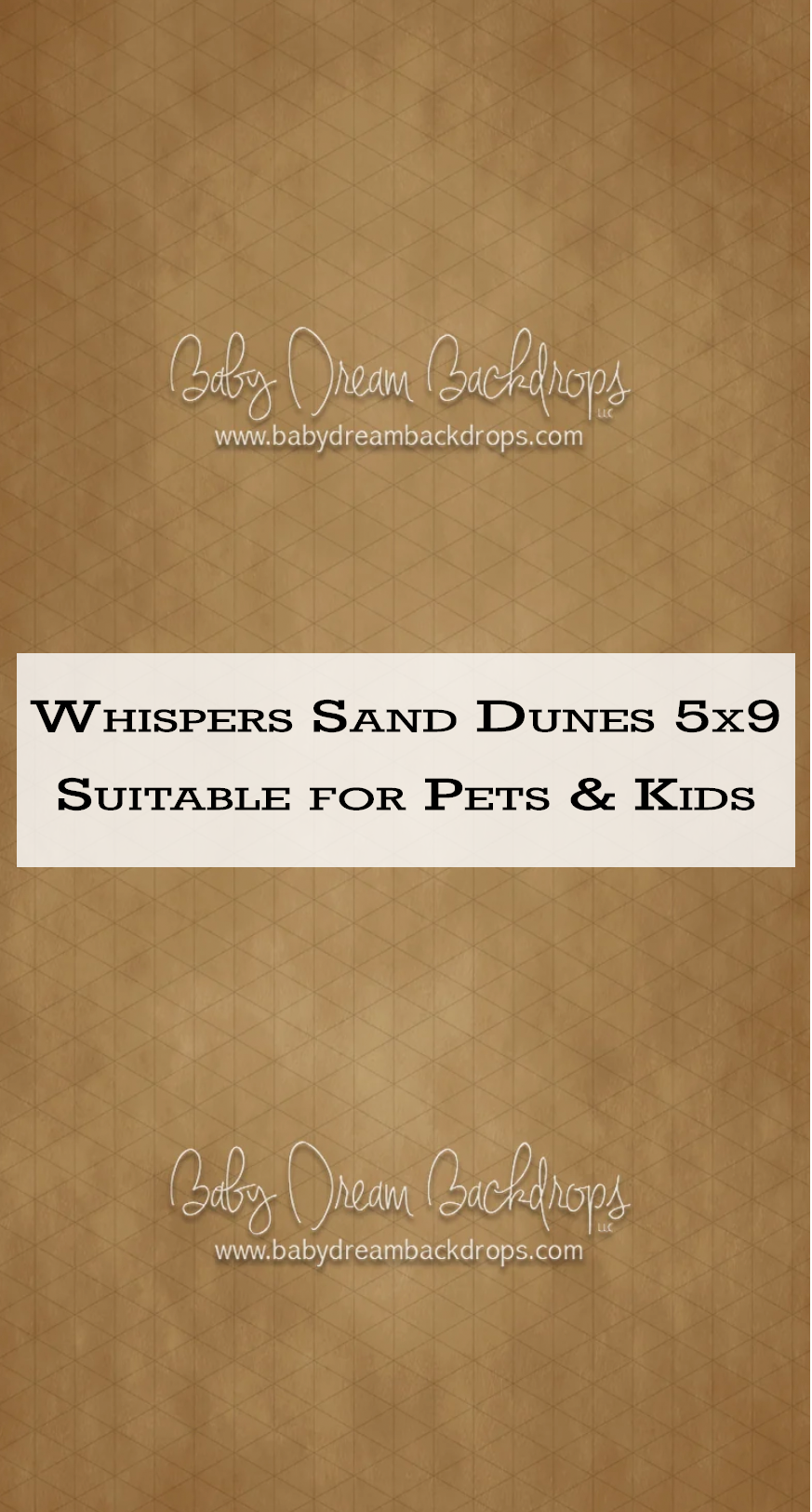 Whispers Sand Dunes 5x9 photography backdrop by Baby Dream Backdrops, suitable for pets and kids photo sessions.