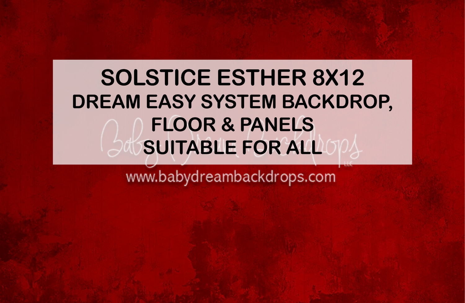 Deep red textured photography backdrop, Solstice Esther 8x12, compatible with Dream Easy System floors and panels.