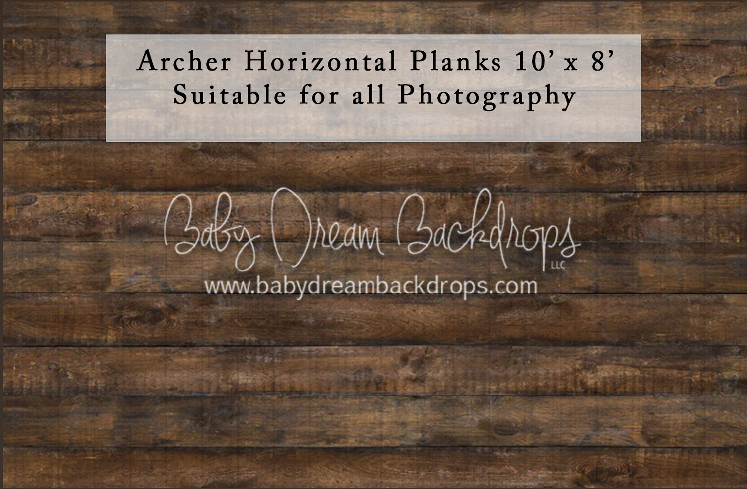 Archer Horizontal Planks 10x8 ft rustic wood photography backdrop by Baby Dream Backdrops.