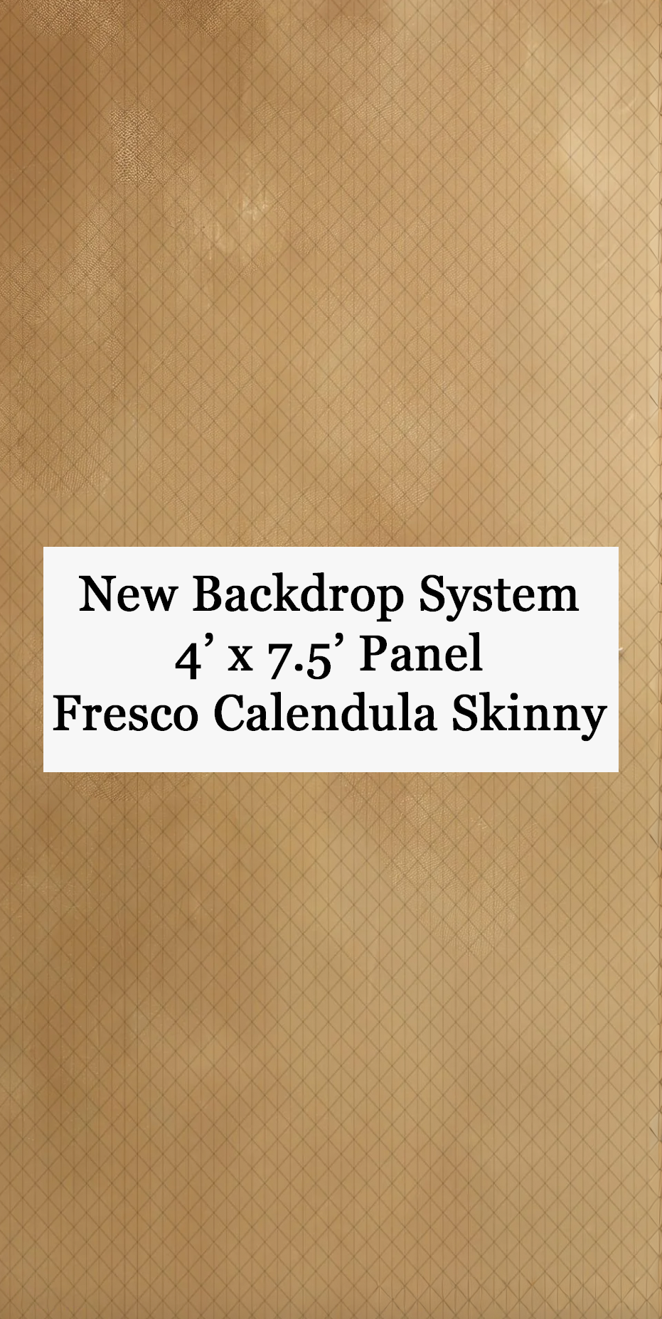 New Backdrop System 4x7.5 foot Fresco Calendula Skinny Panel in warm golden tan with subtle diamond texture.