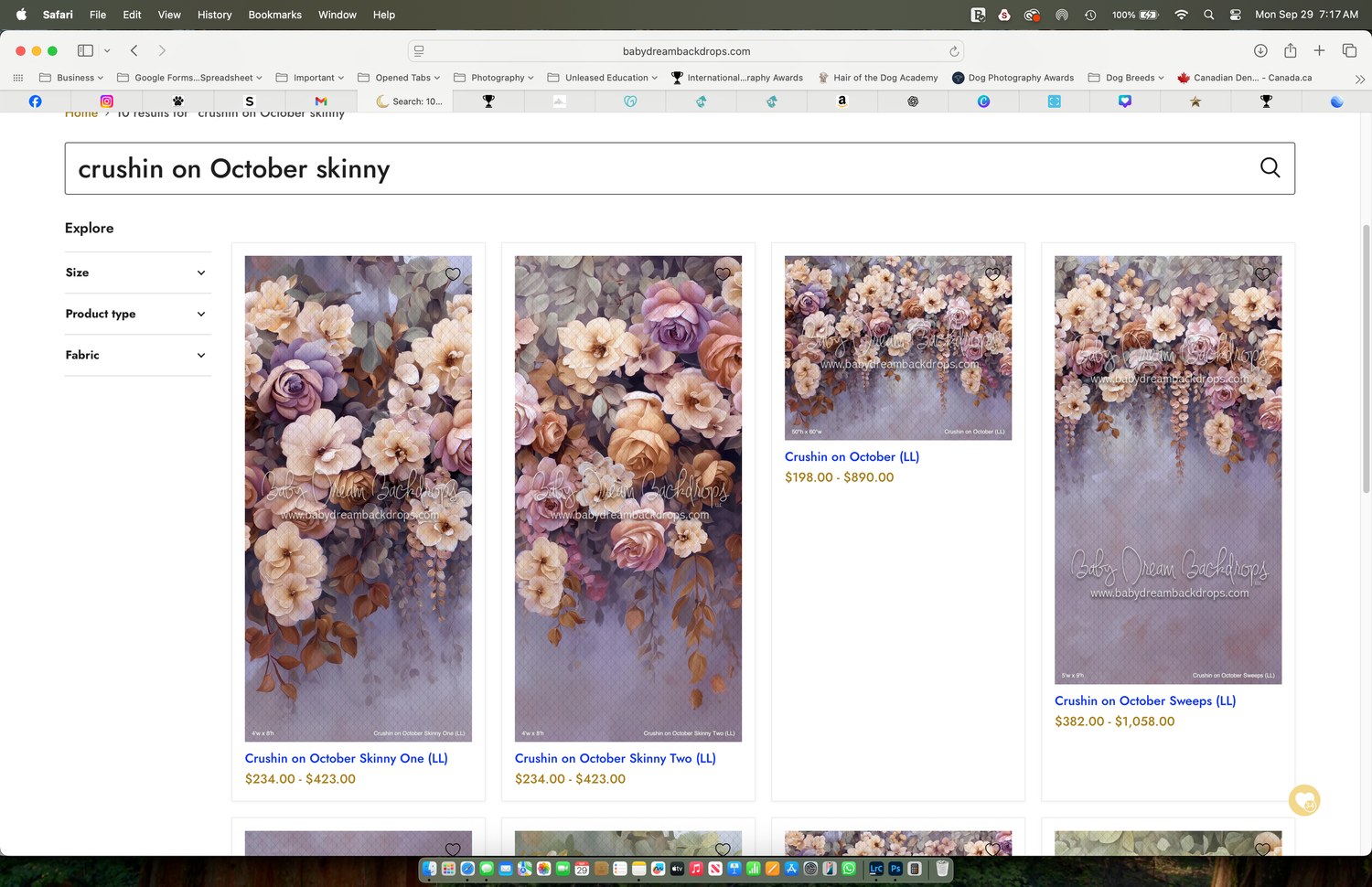 Crushin on October skinny floral art prints featuring purple and cream flowers on canvas in various sizes.