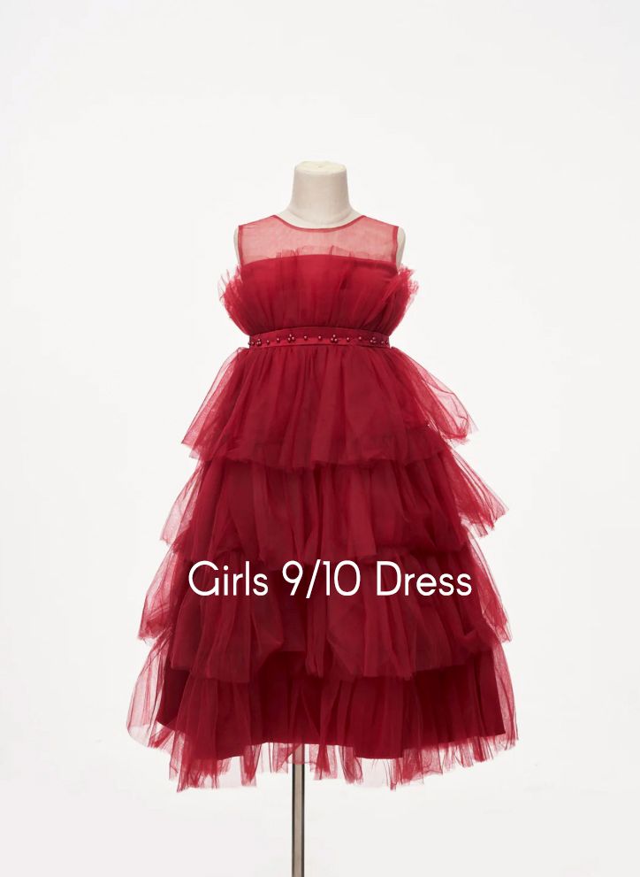 Dark red multilayer tulle girls dress in size 9/10.