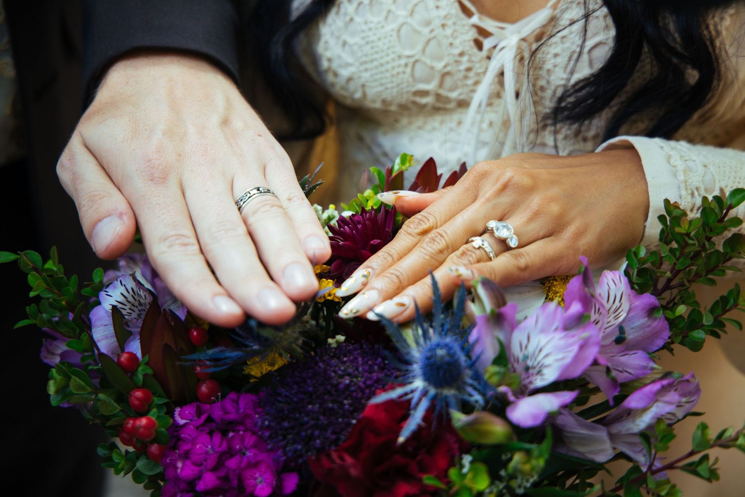 Wedding ring photograph provided by Los Angeles-based wedding photographer YUQ Studios