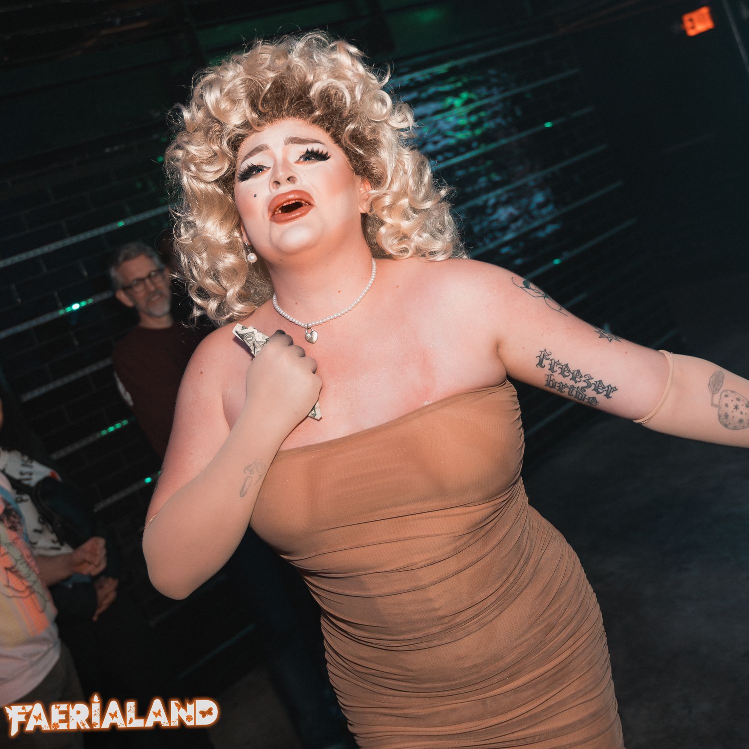Photograph of drag artist Yvette Getarian performing at Faerialand. Photo by Los Angeles photo/film production company, YUQ Studios.
