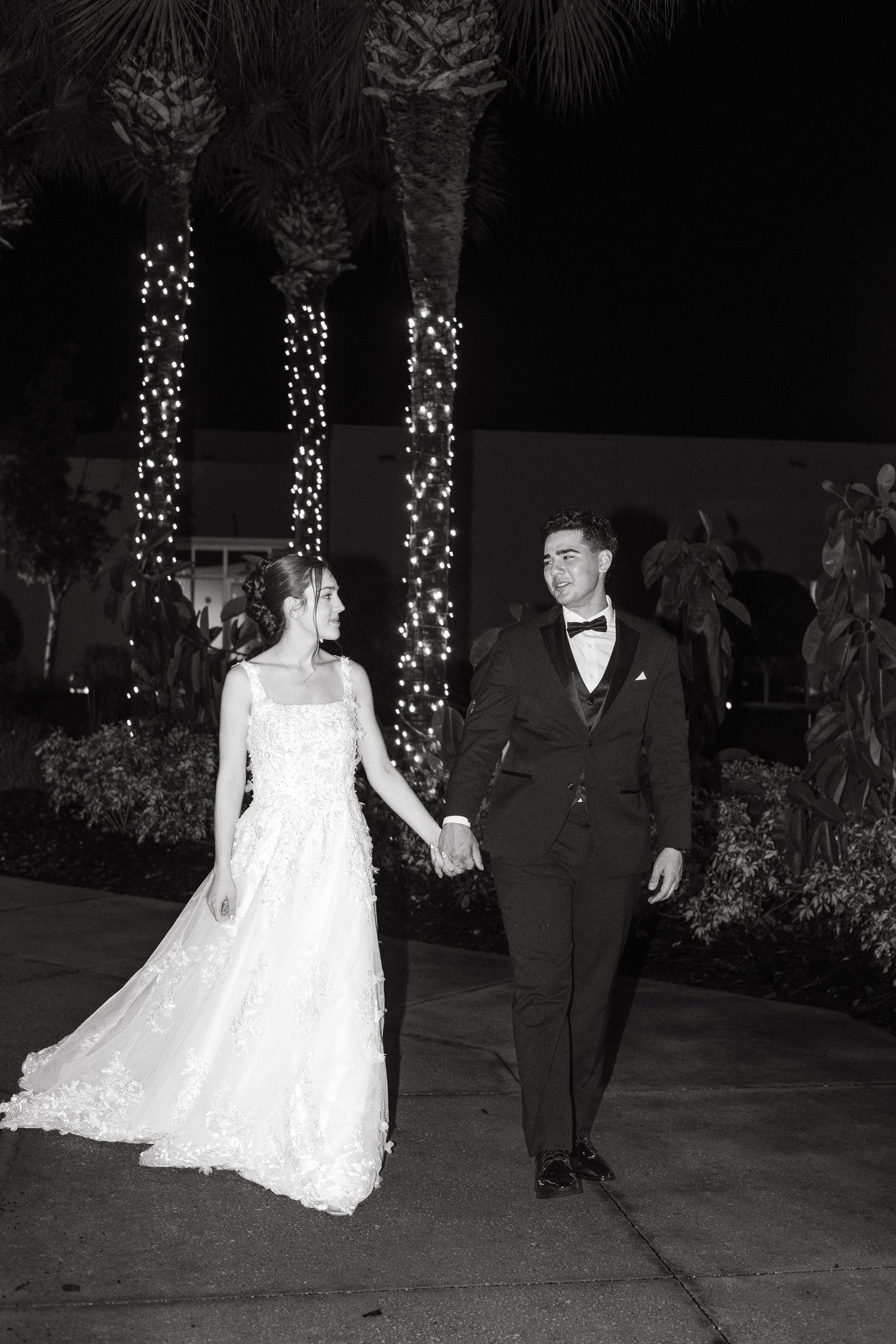 Wedding day bride and groom flash portraits Tampa Florida wedding photographer