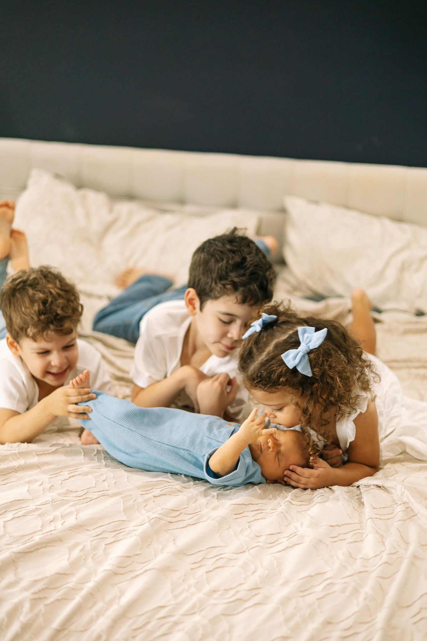 In home lifestyle newborn session Tampa Florida wedding photographer