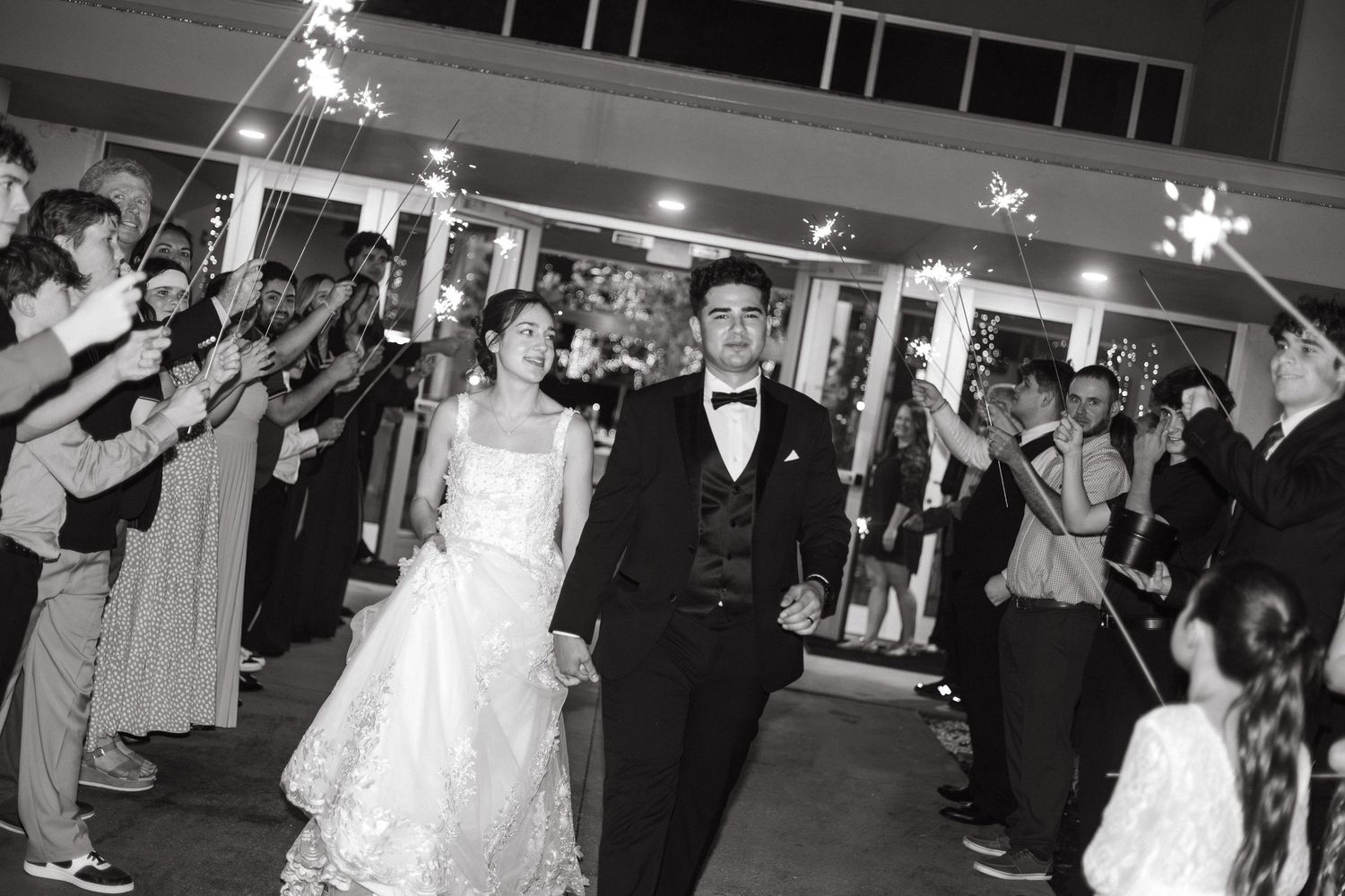 Tampa bay Florida going away wedding day exit sparklers wedding photographer