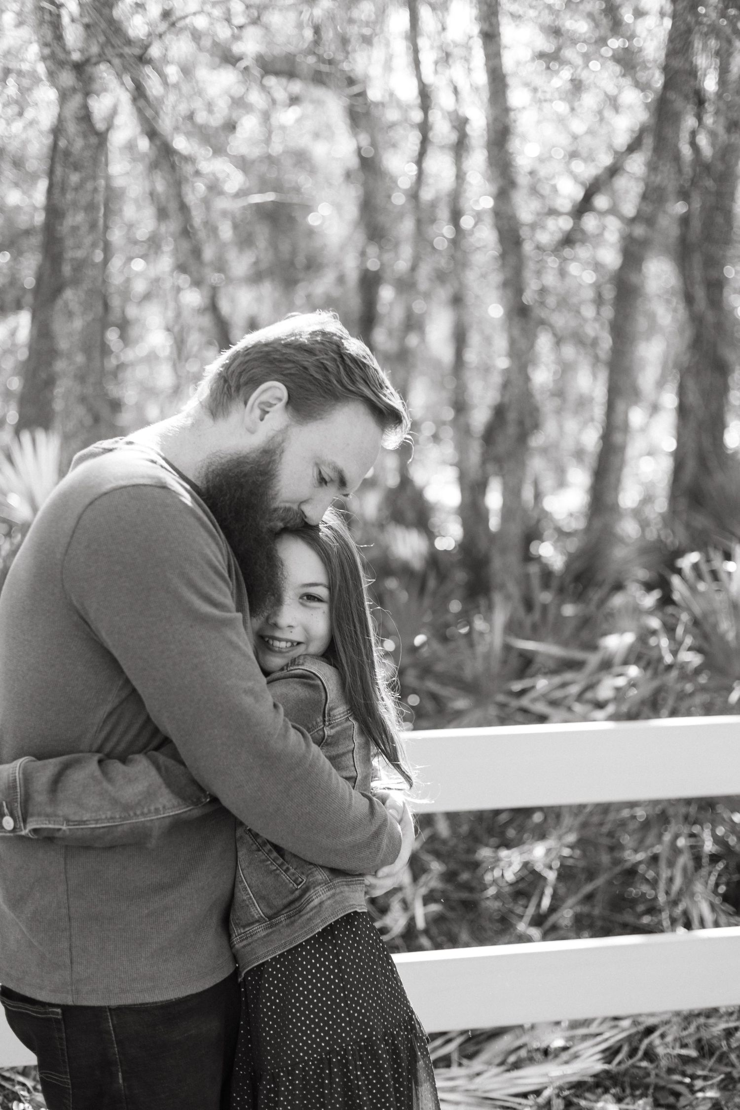 family session father daughter hugging Florida Tampa bay wedding photographer