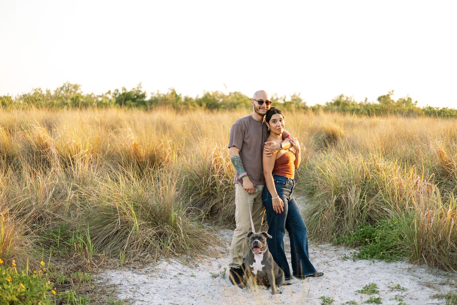 st pete florida tampa couple session with dog beach wedding photographer