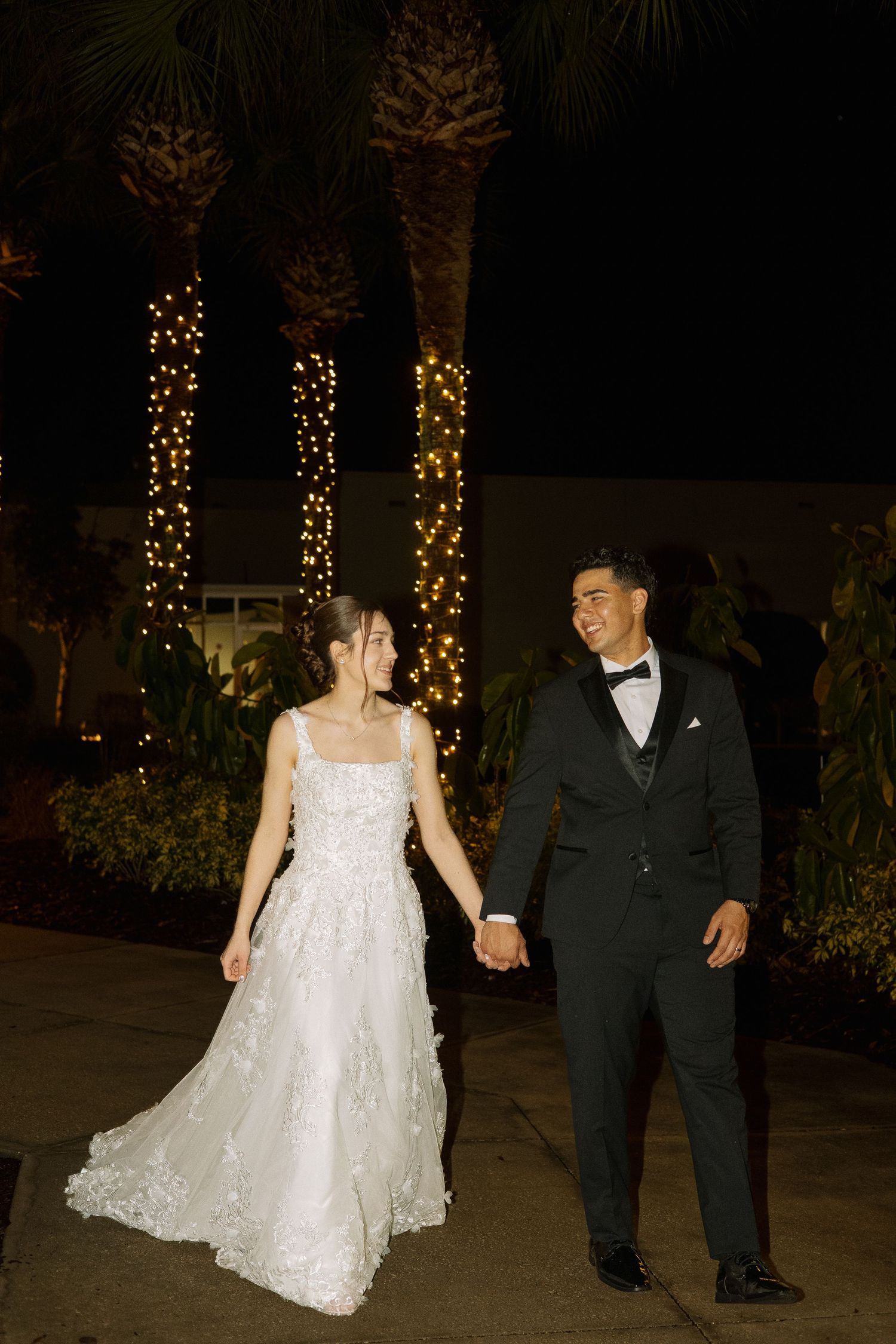 Wedding day bride and groom flash portraits Tampa Florida wedding photographer