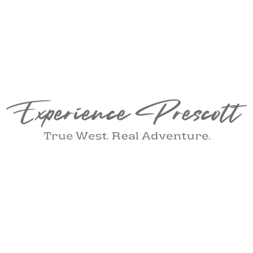 Stylized text logo reading Experience Prescott with True West Real Adventure tagline.