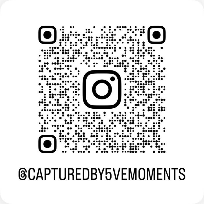 Black and white QR code for @CAPTUREDBY5VEMOMENTS social media profile.