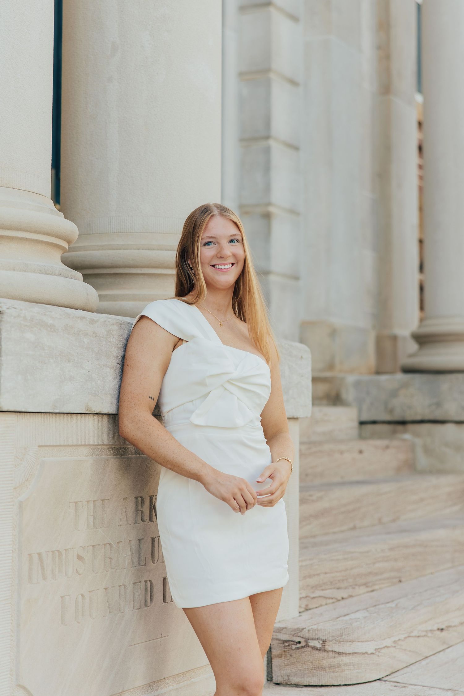 Northwest Arkansas senior portraits featuring natural light and classic styling. University of Arkansas, Old Main, UARK Grad