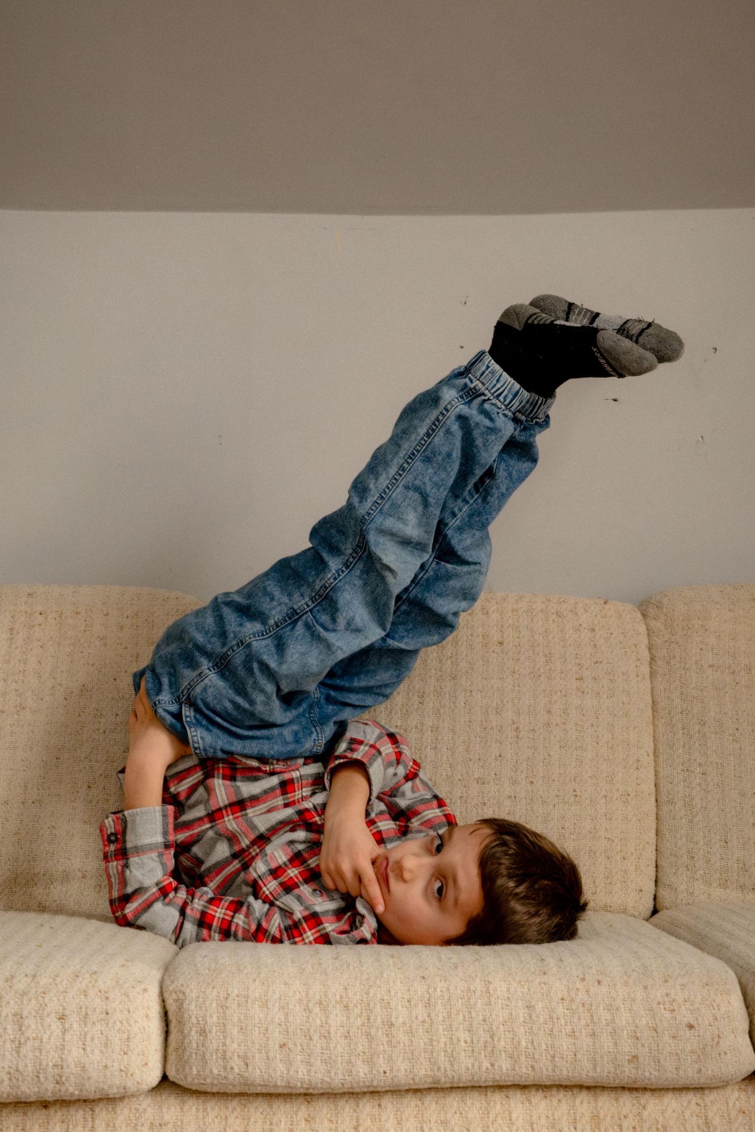 Candid family session with relaxed, unposed moments