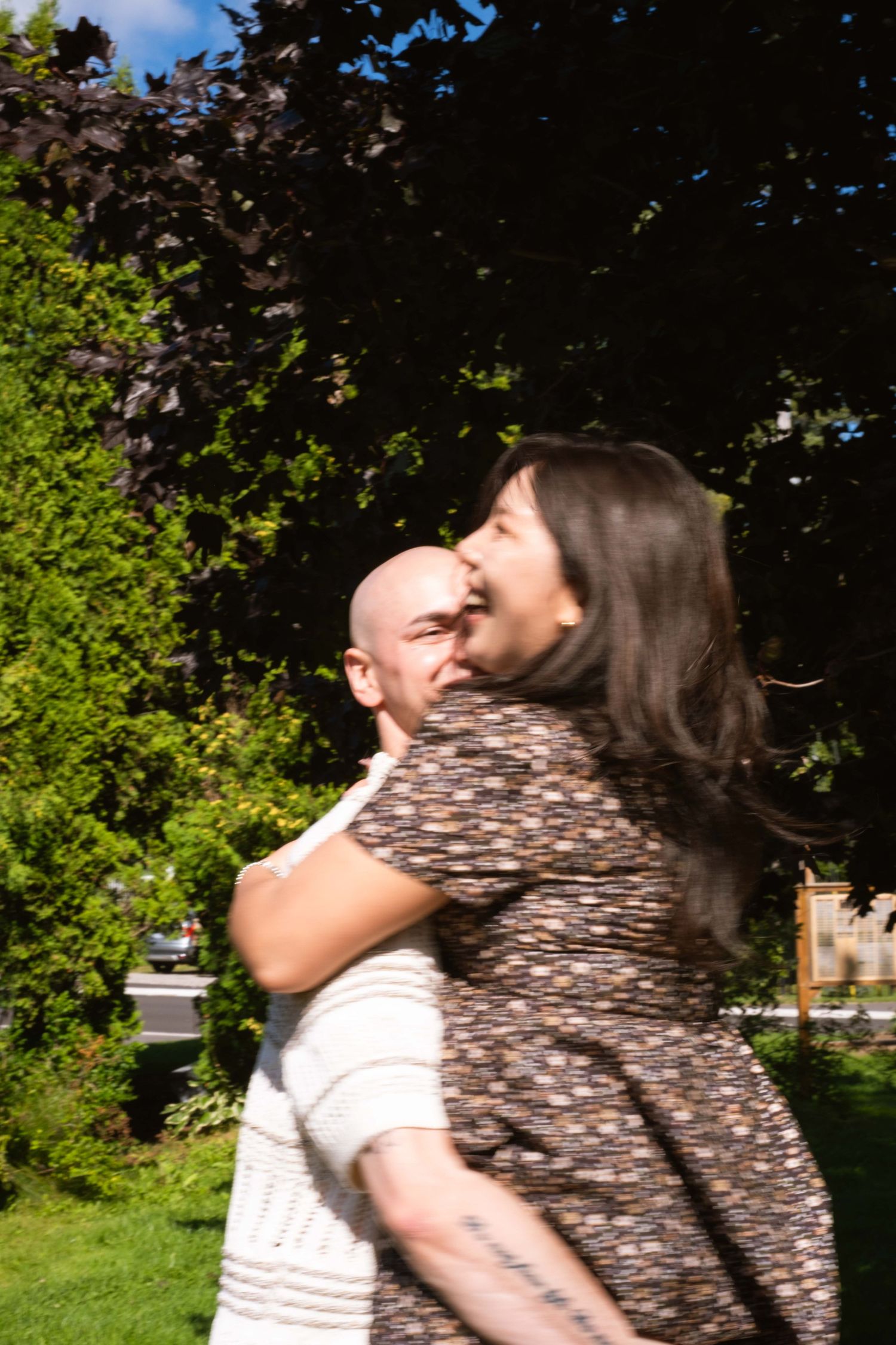 Documentary-style couples photography with genuine interaction. Couple and engagement photo in Sault Ste. Marie.