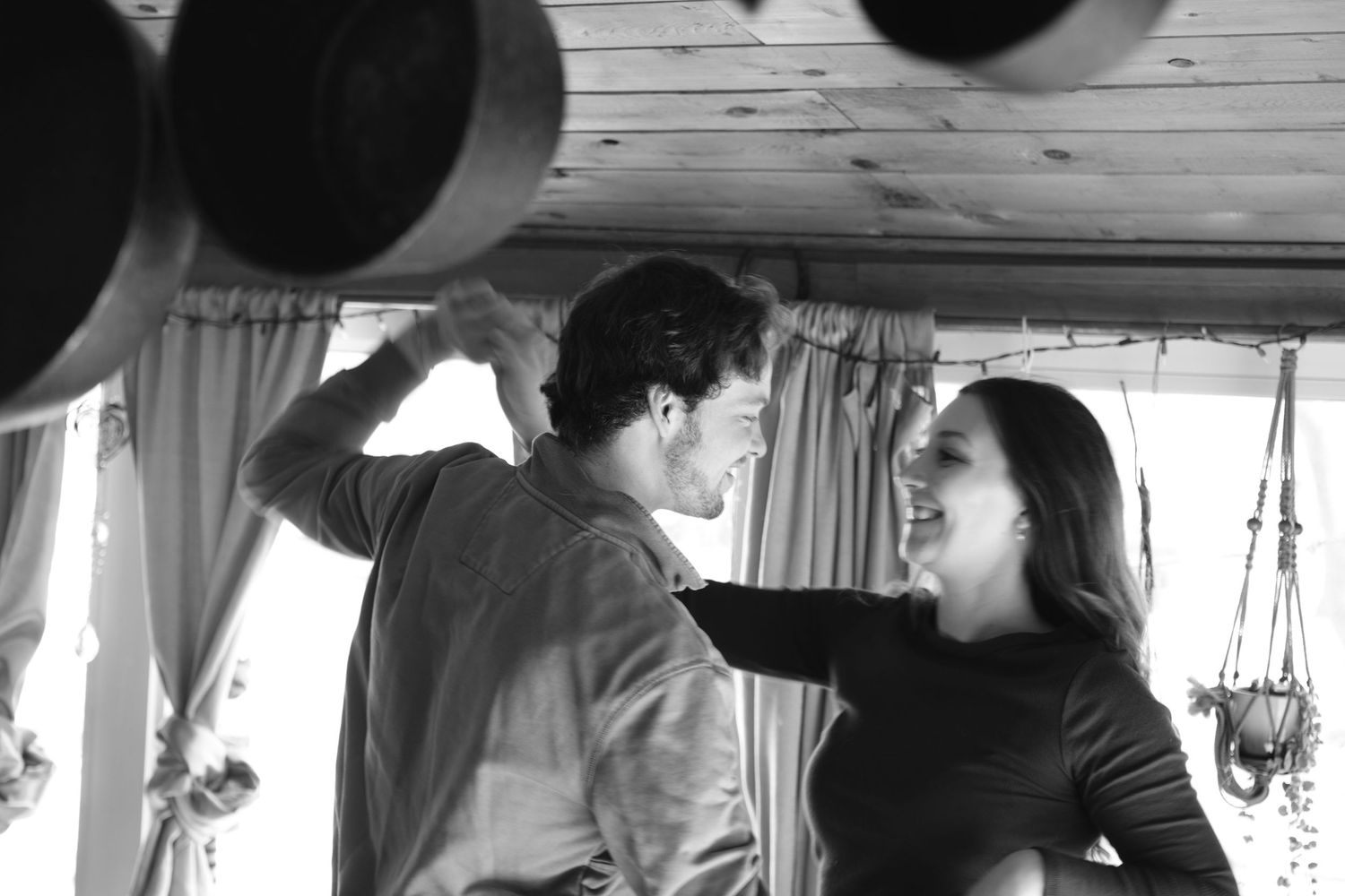 Documentary-style couples photography with genuine interaction. Couple and engagement photo in Sault Ste. Marie.