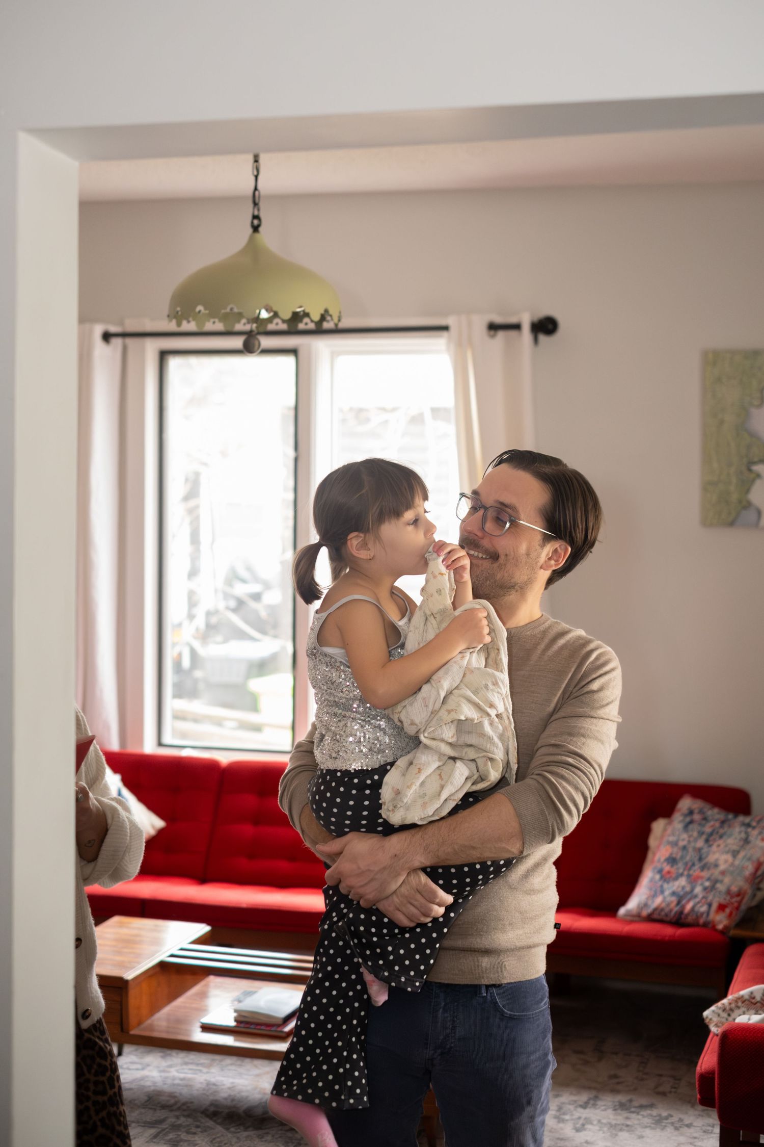 Candid family session with relaxed, unposed moments