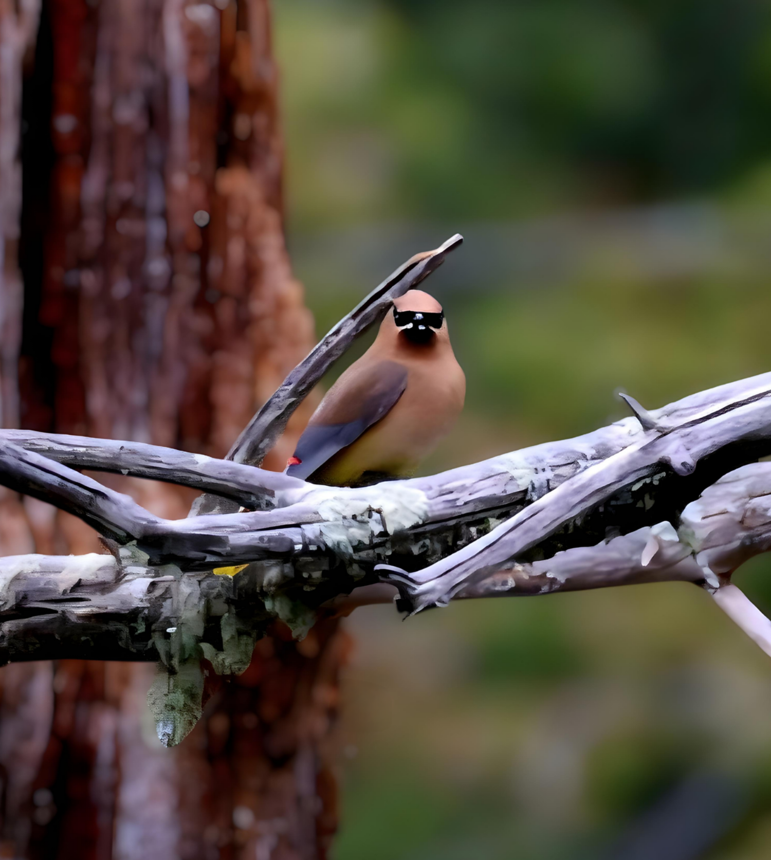 CEDAR WAX WING AKA THE UNDERCOVER AGENT.  INSPIRED LIFE BY ERIN.