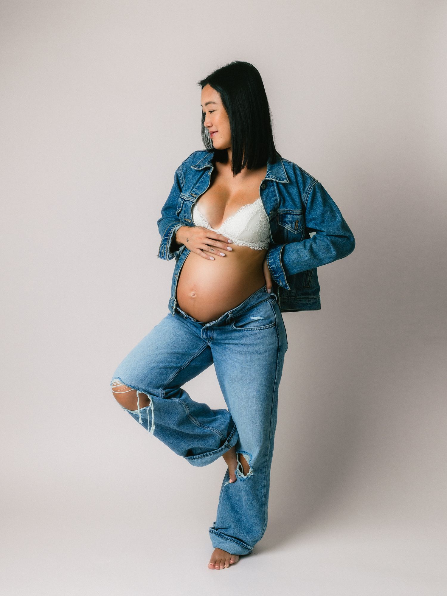 natural studio maternity photo captured in rocklin california