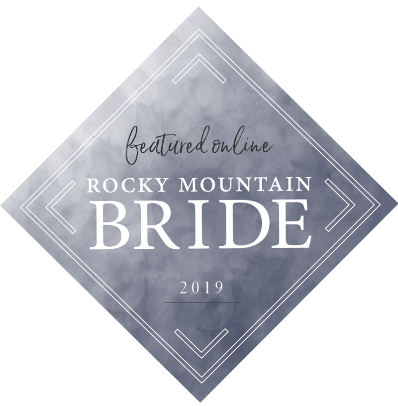 Gray and silver geometric logo design for Rocky Mountain Bride magazine from 2019.