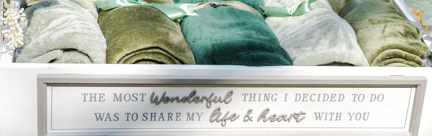 A framed wedding quote reads the most wonderful thing I decided to do was share my life and heart with you.