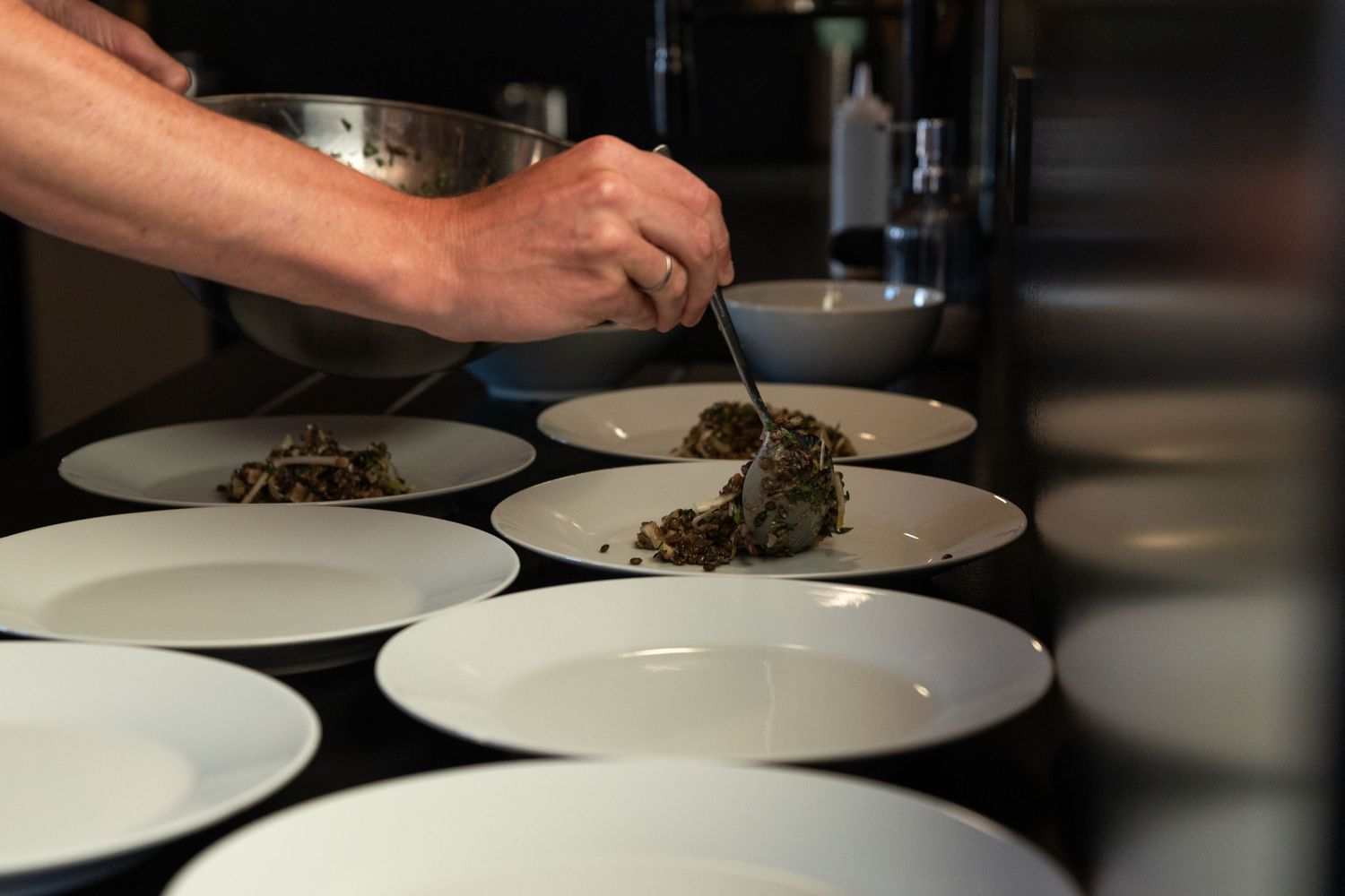 chef plates starter for group of ski chalet guests