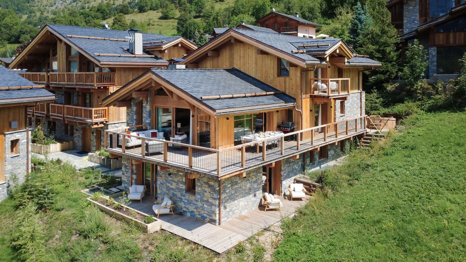 Newly built luxury chalet in summer in the three valleys
