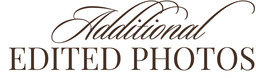 Elegant script and serif typography logo reading Additional Edited Photos in brown on white background.